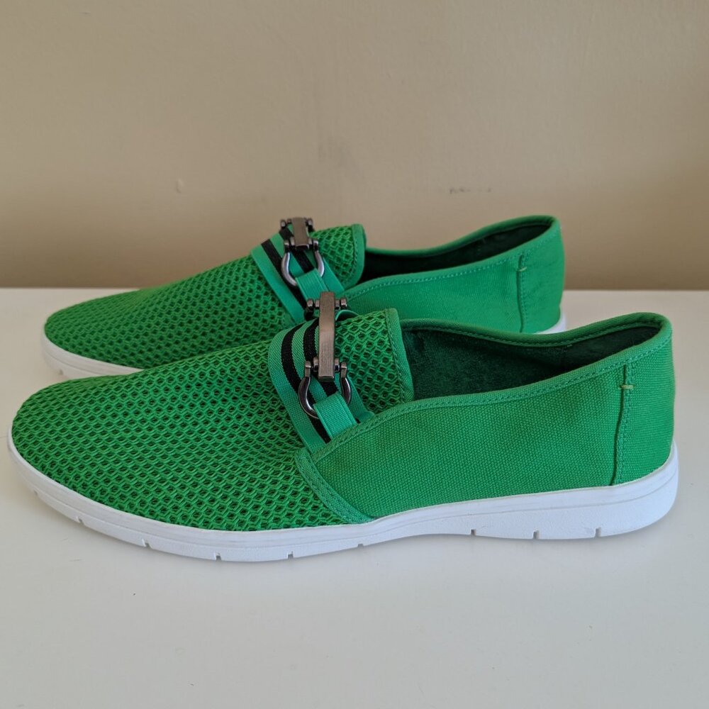 Men's Bright Green Aldo Mesh Canvas Slip-Ons - Men's 9 - Picture 2 of 5